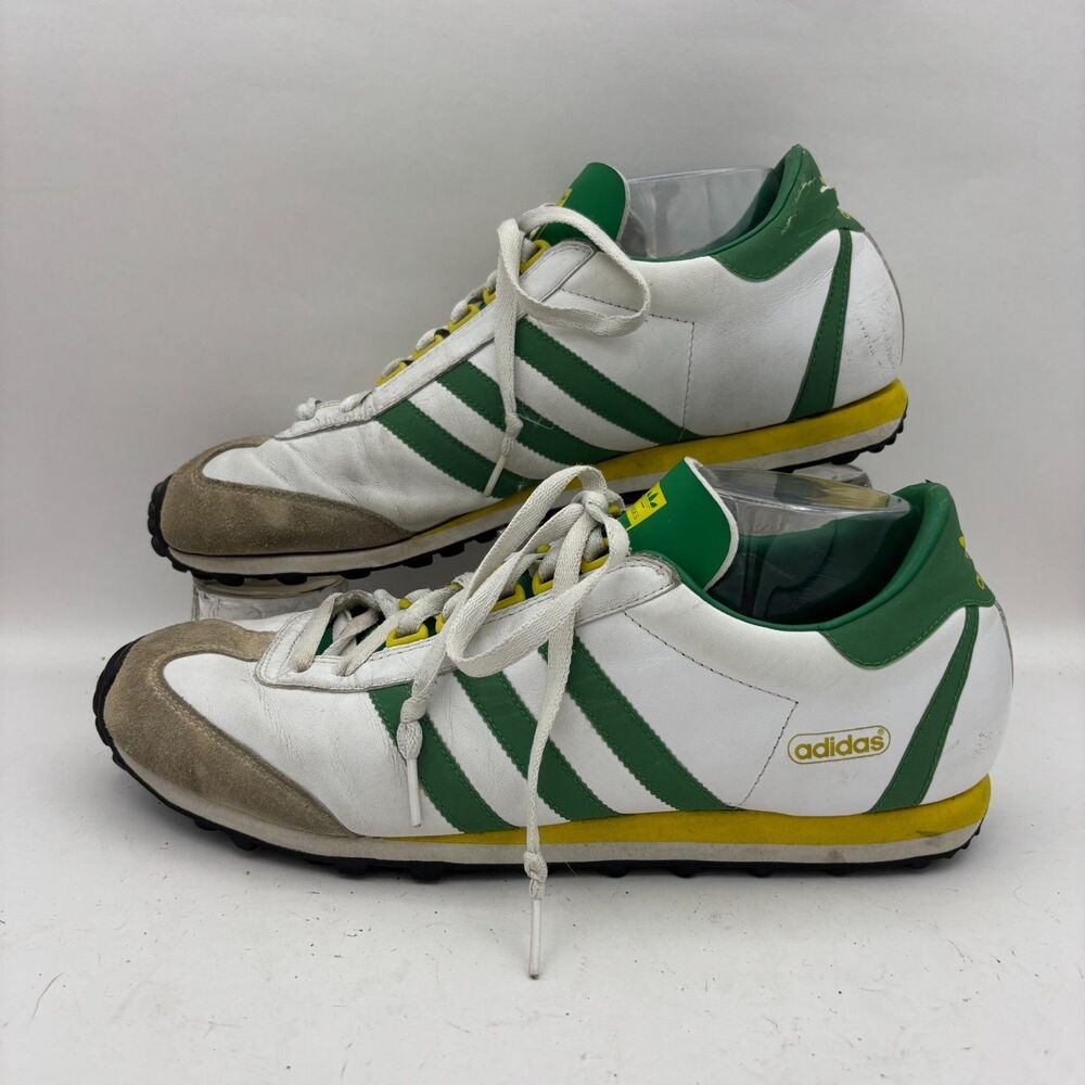 Adidas Originals SL 72 Sneakers Mens US 10.5 White Green Yellow Leather Retro Sh